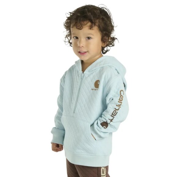 NEW CARHARTT Toddler Boys- girls Quilted Jersey Half Zip Sweatshirt 725 1j8 - Picture 3 of 6